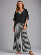 Women's Linen-Look Two Piece Summer Set