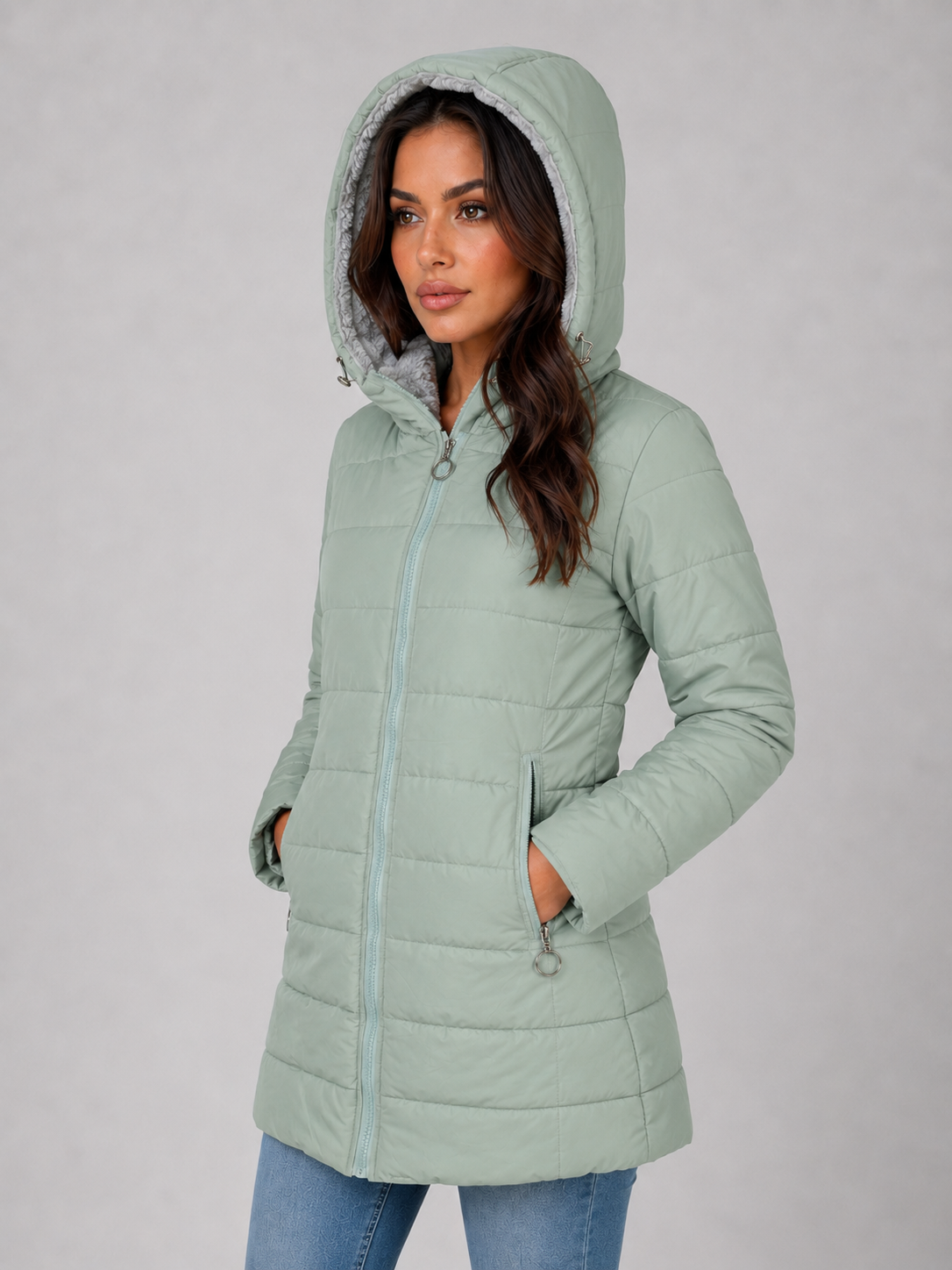 Women's Longline Hooded Puffer Coat