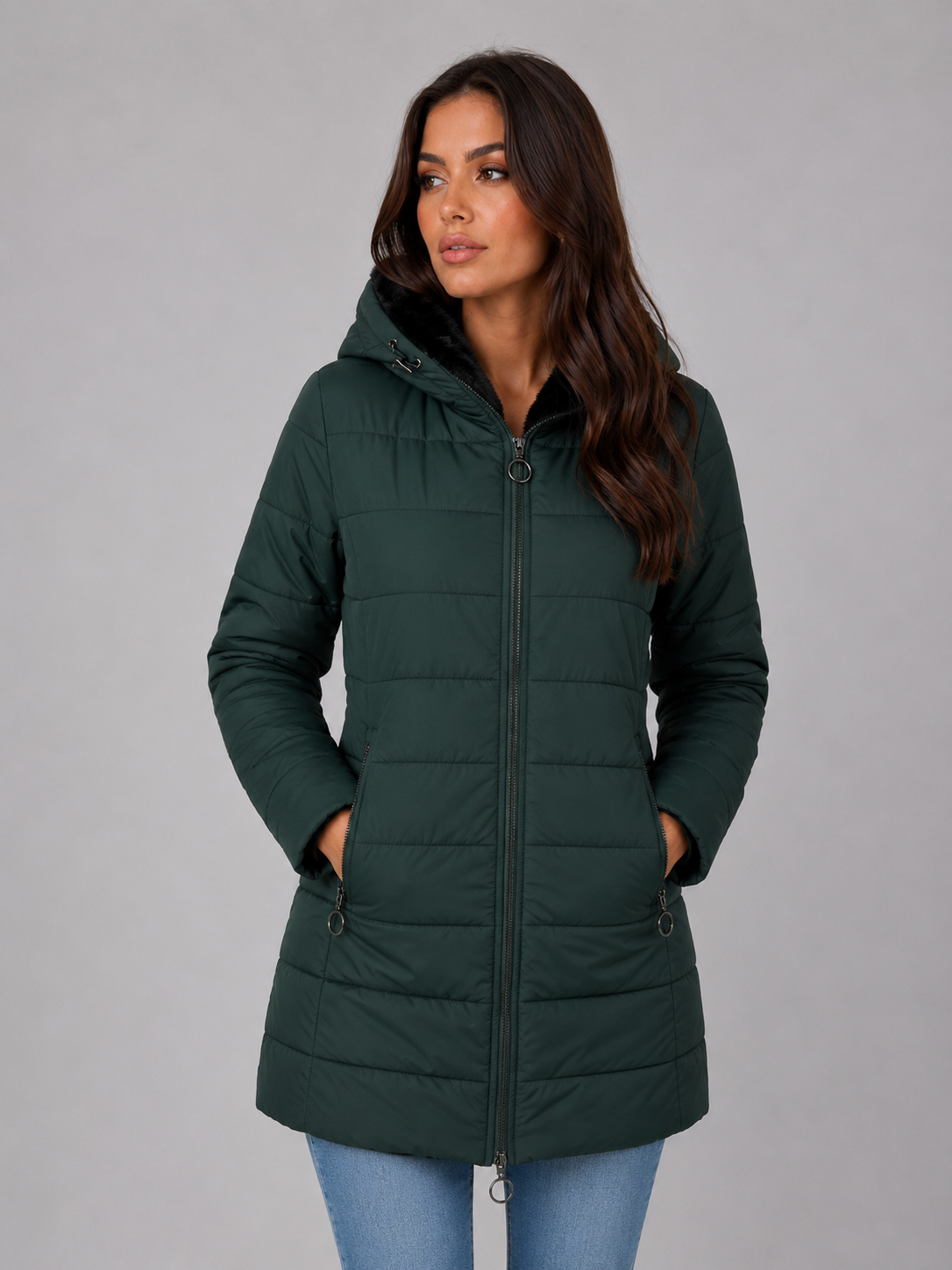 Women's Longline Hooded Puffer Coat