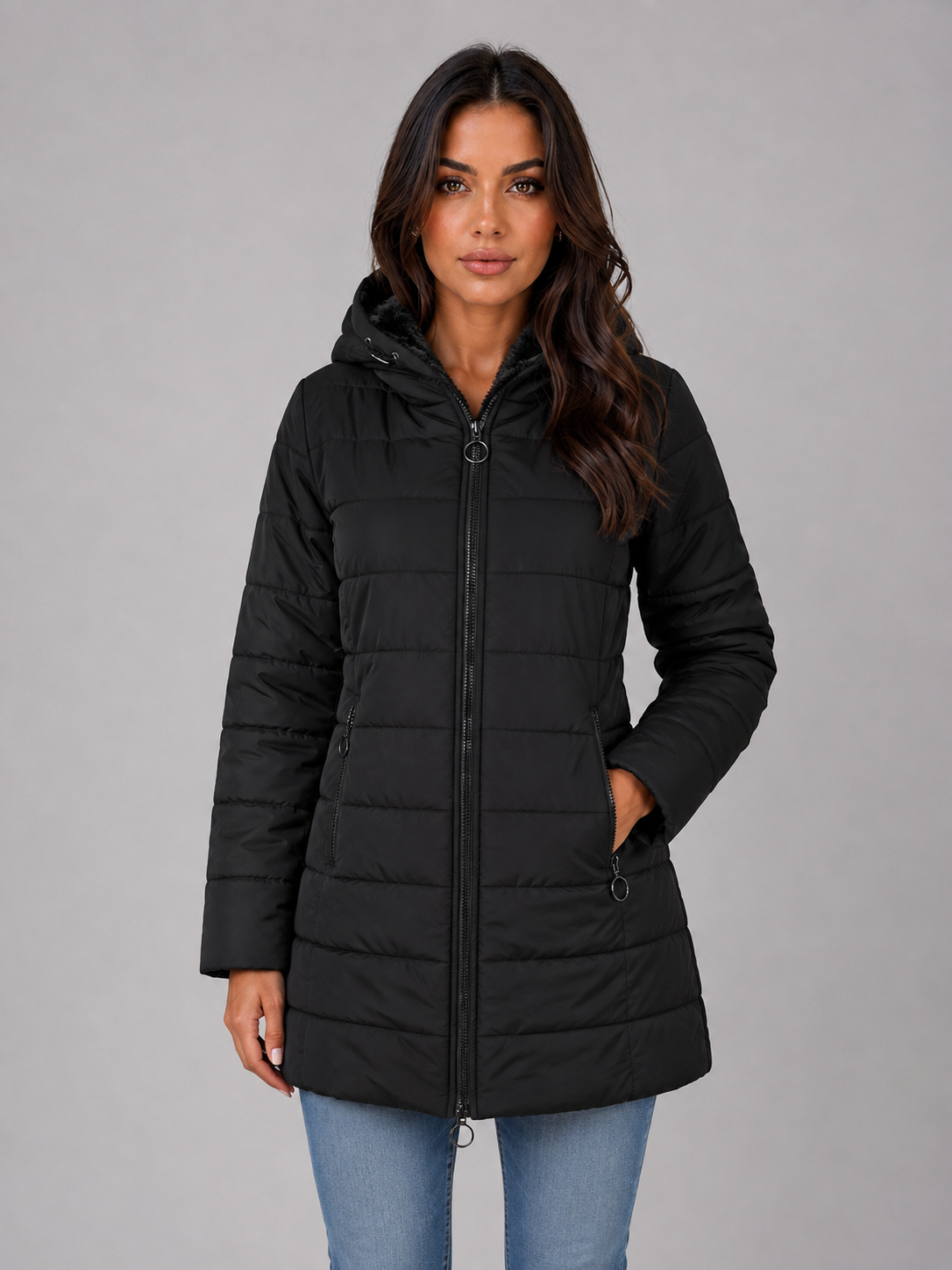 Women's Longline Hooded Puffer Coat