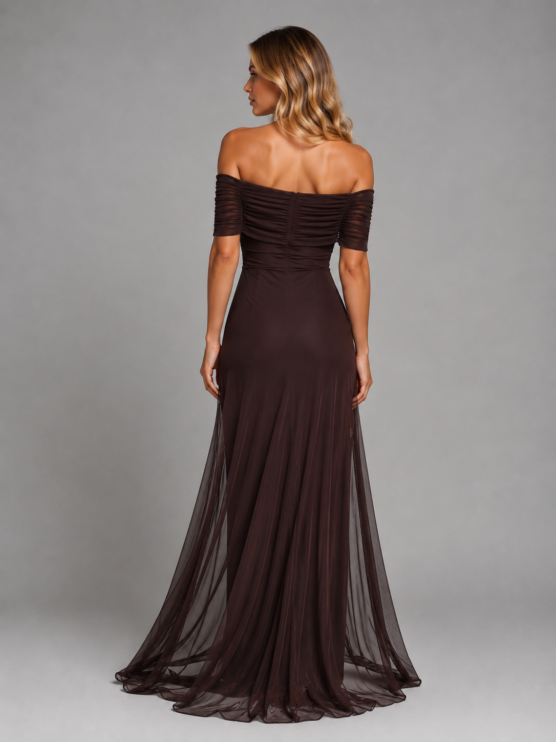 Women's Off-Shoulder Chiffon Maxi Dress
