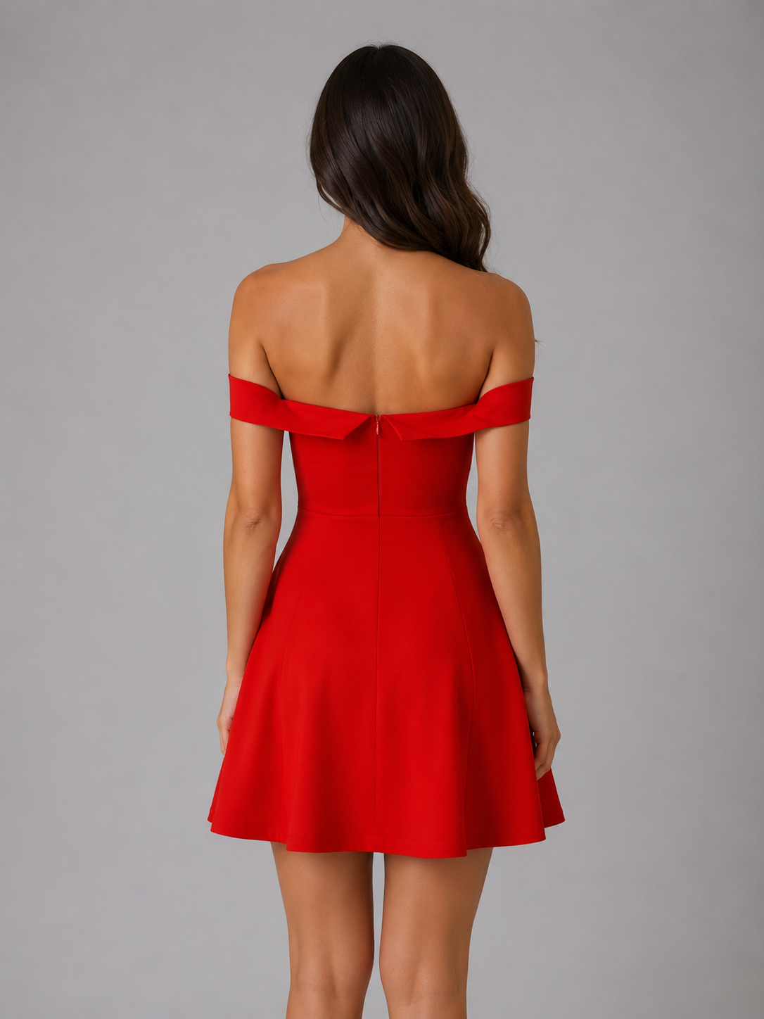 Women's Off-Shoulder Mini Dress with Sculpted Fit