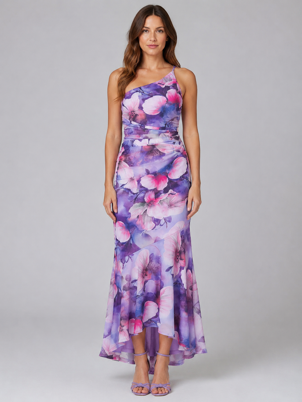 Women's One Shoulder Floral Maxi Dress