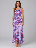 Women's One Shoulder Floral Maxi Dress