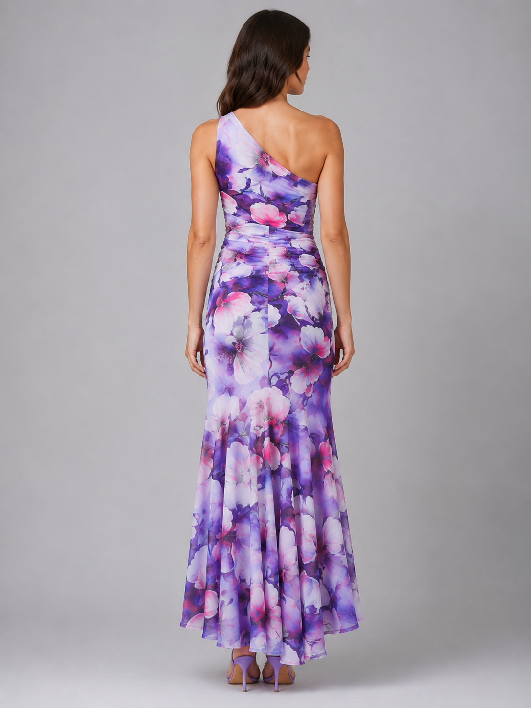 Women's One Shoulder Floral Maxi Dress