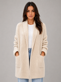 Women's Open Front Longline Knit Cardigan