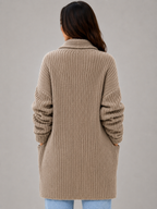 Women's Open Front Longline Knit Cardigan