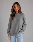 Women's Oversized High-Neck Longline Jumper