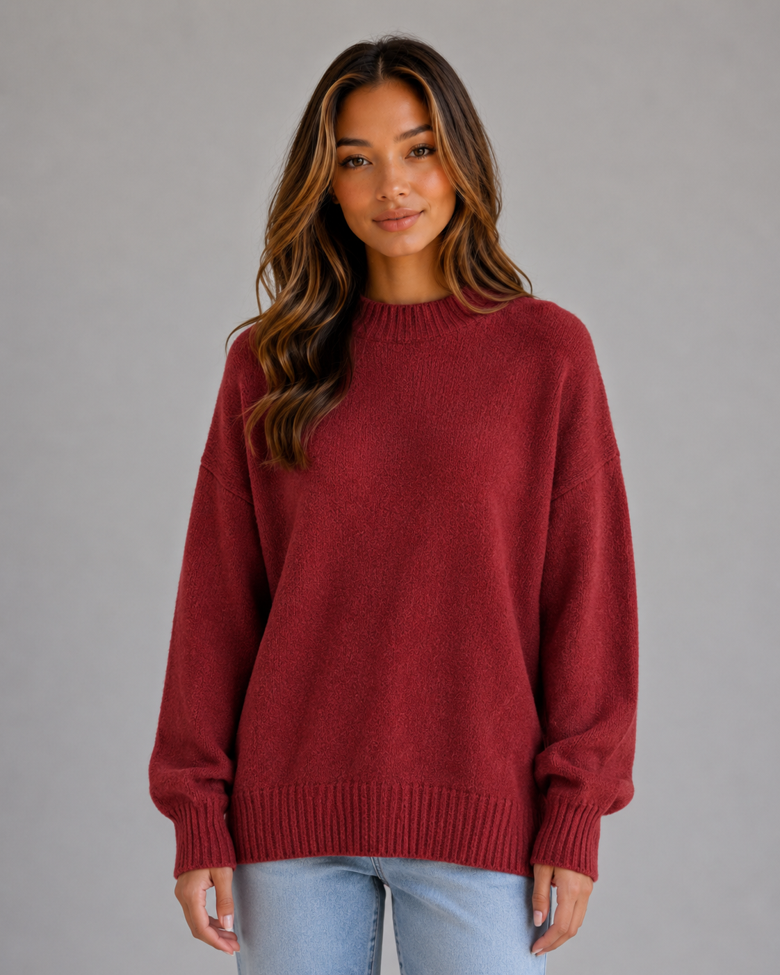 Women's Oversized High-Neck Longline Jumper