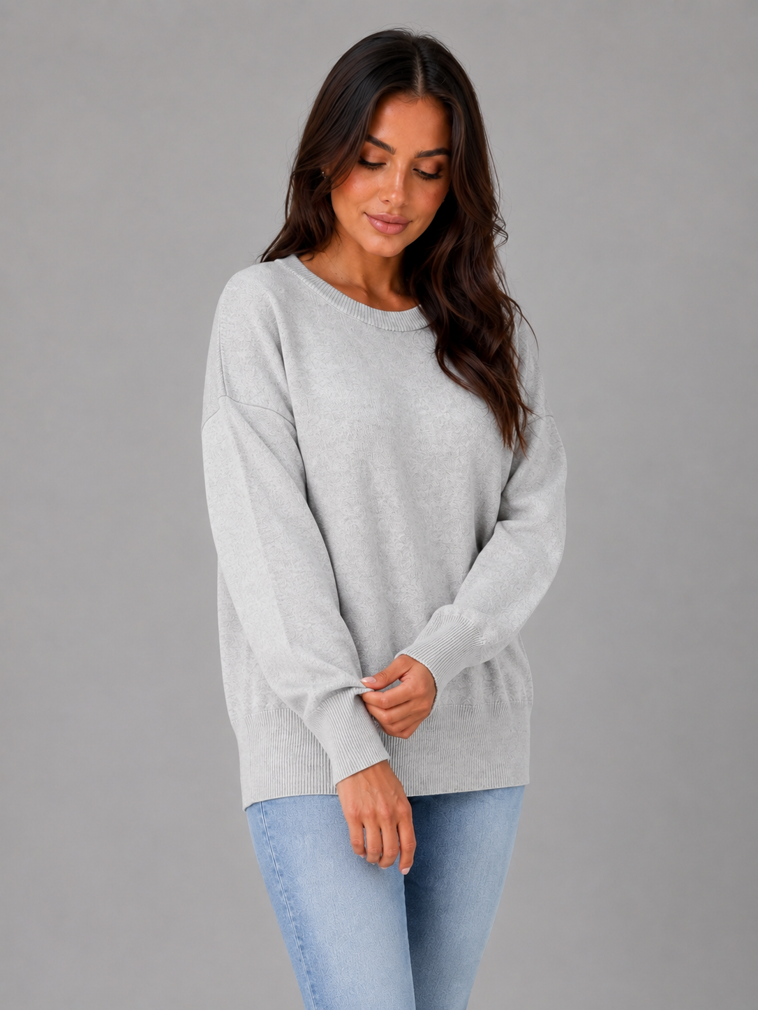 Women's Oversized Crew Neck Knit Jumper