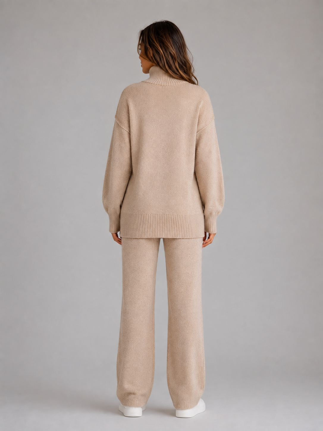 Women's Oversized Roll Neck Knit Lounge Set