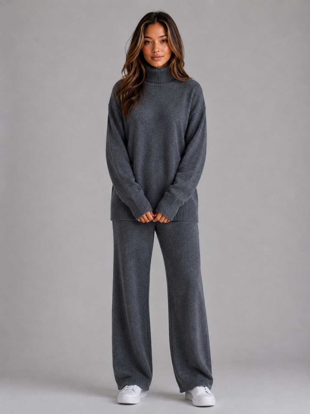 Women's Oversized Roll Neck Knit Lounge Set