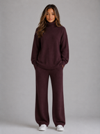 Women's Oversized Roll Neck Knit Lounge Set