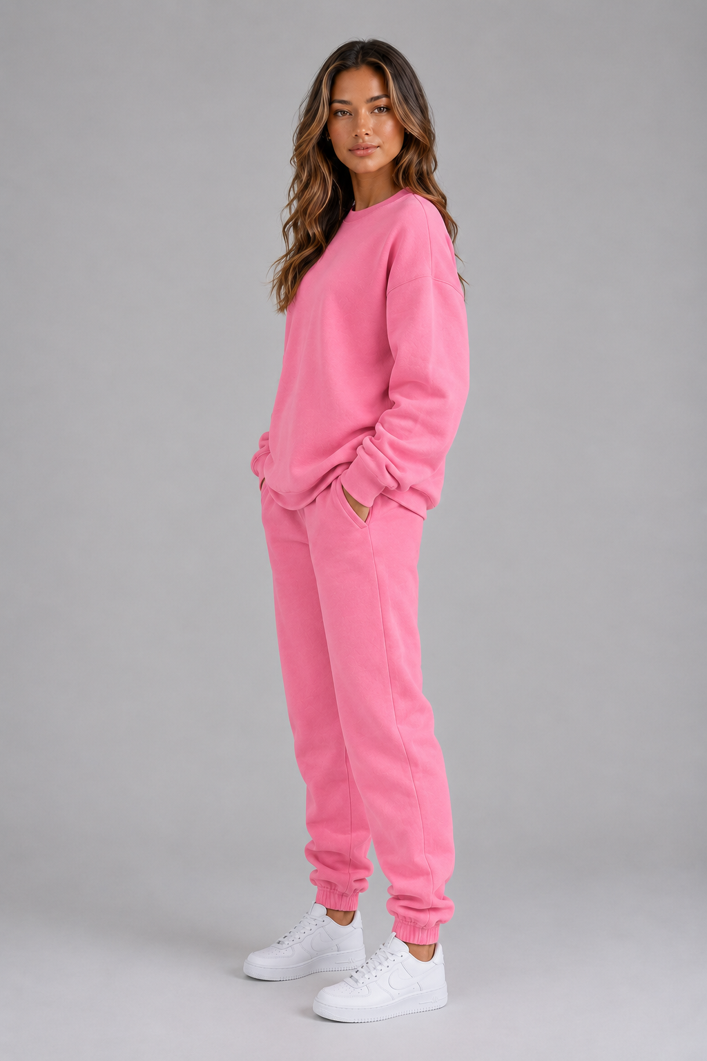 Women's Oversized Crew Neck Tracksuit Set