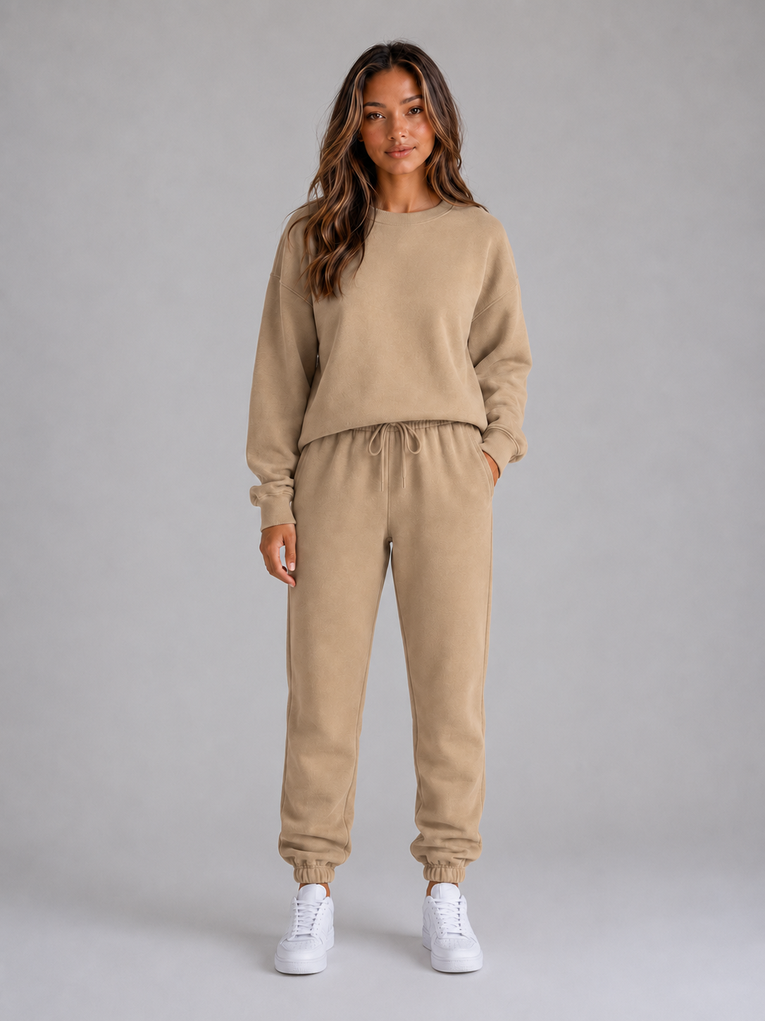 Women's Oversized Crew Neck Tracksuit Set