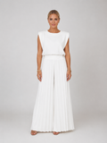 Women's Pleated Wide Leg Trouser Set