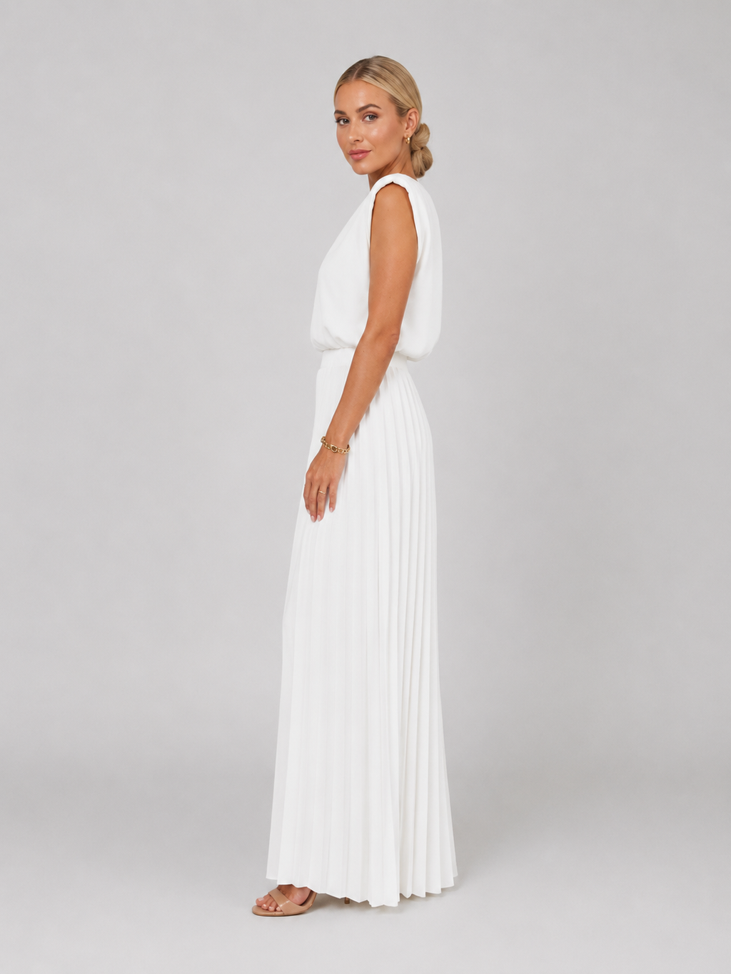 Women's Pleated Wide Leg Trouser Set
