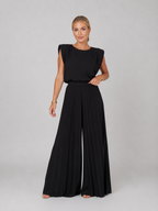 Women's Pleated Wide Leg Trouser Set