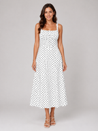Women's Polka Dot Midi Dress for Summer