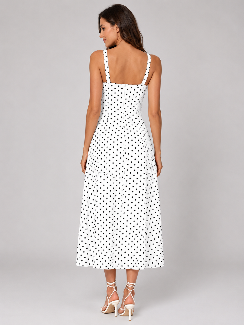 Women's Polka Dot Midi Dress for Summer