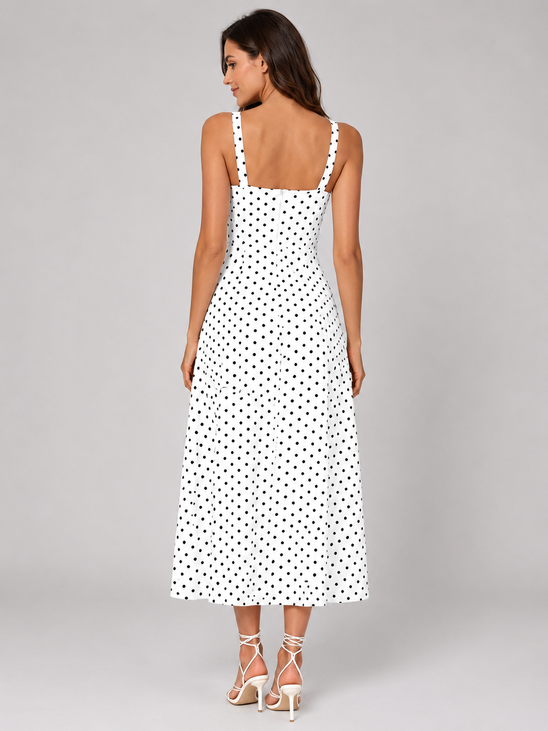 Women's Polka Dot Midi Dress for Summer