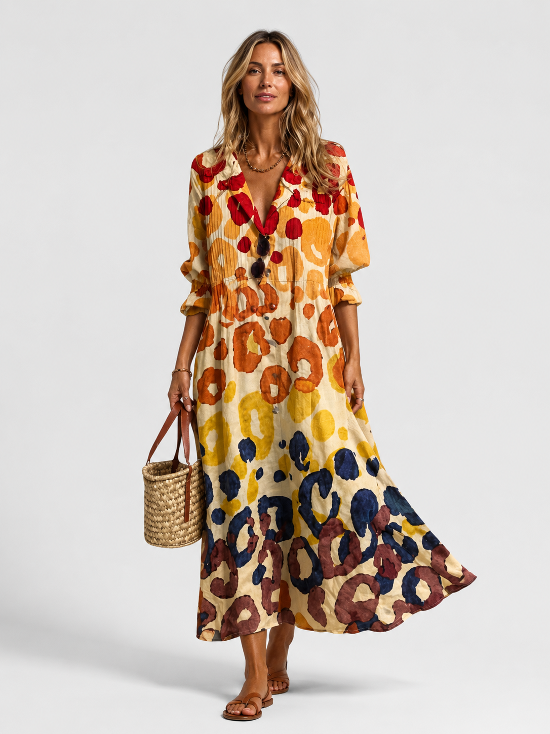 Women's Printed Shirt Dress for Relaxed Everyday Wear