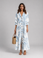 Women's Printed Shirt Maxi Dress for Everyday Wear