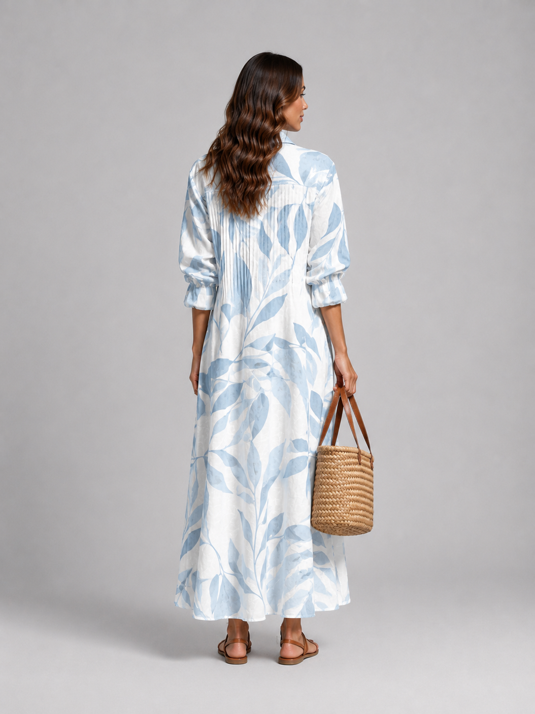 Women's Printed Shirt Maxi Dress for Everyday Wear