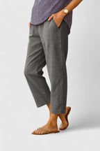 Women's Relaxed Summer Trousers with Cropped Length