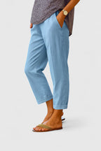 Women's Relaxed Summer Trousers with Cropped Length
