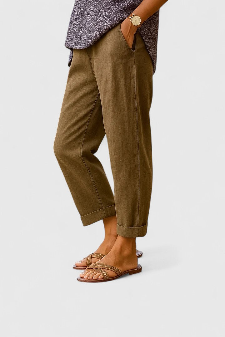 Women's Relaxed Summer Trousers with Cropped Length
