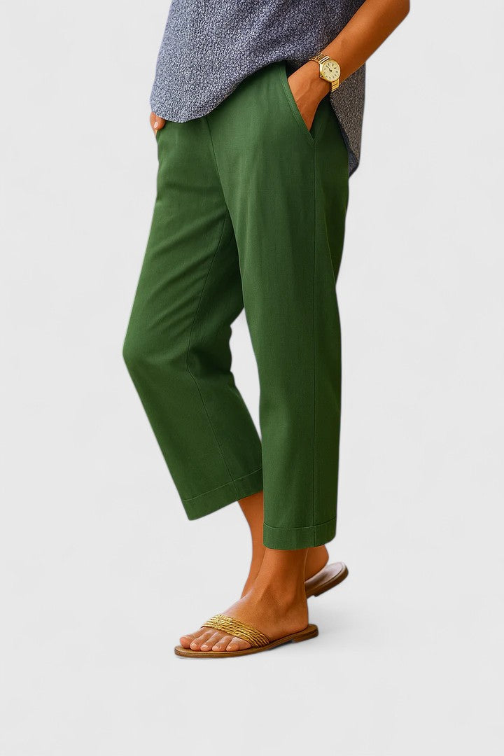 Women's Relaxed Summer Trousers with Cropped Length