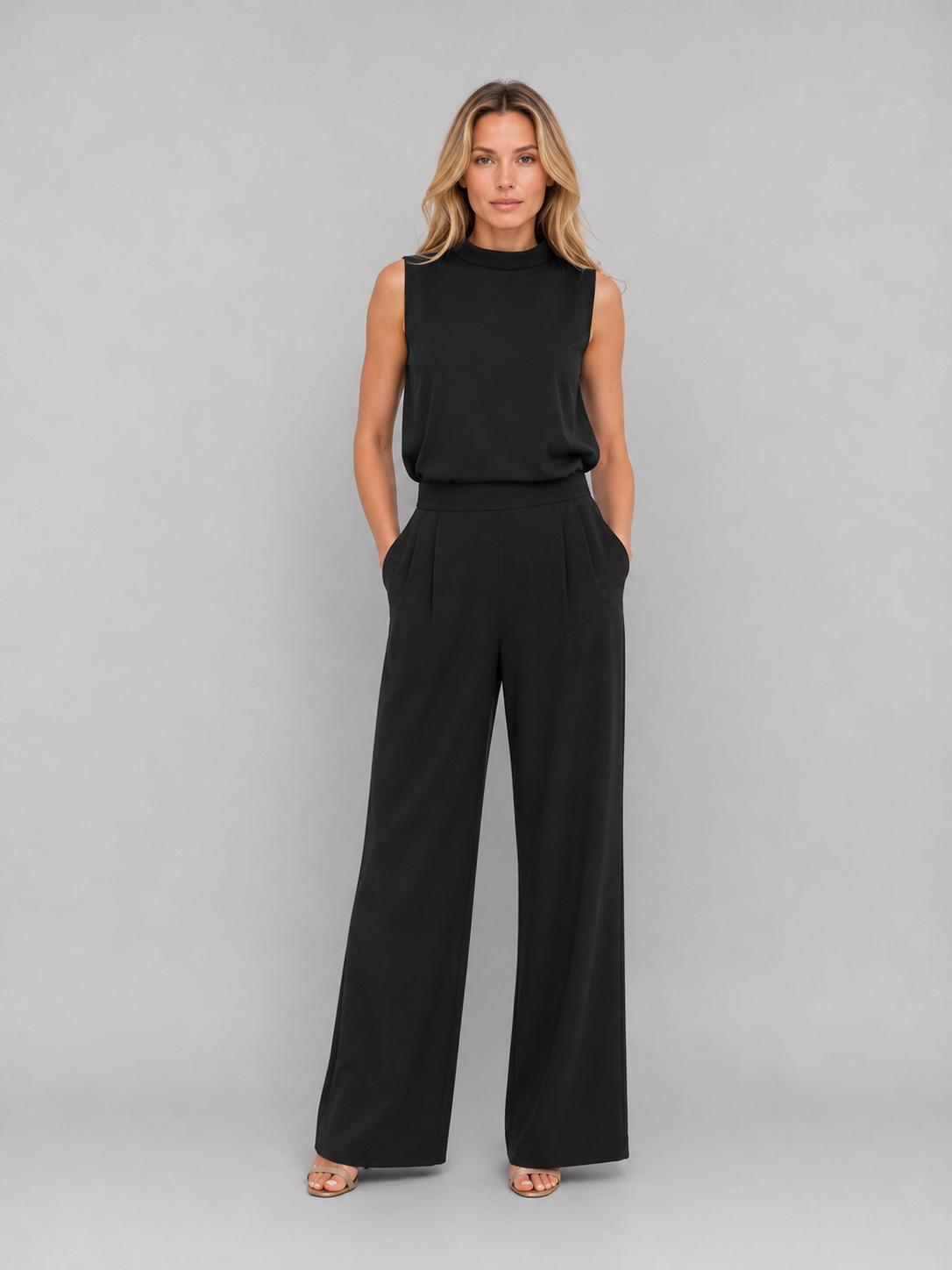 Women's Sleeveless Wide Leg Co-Ord Set