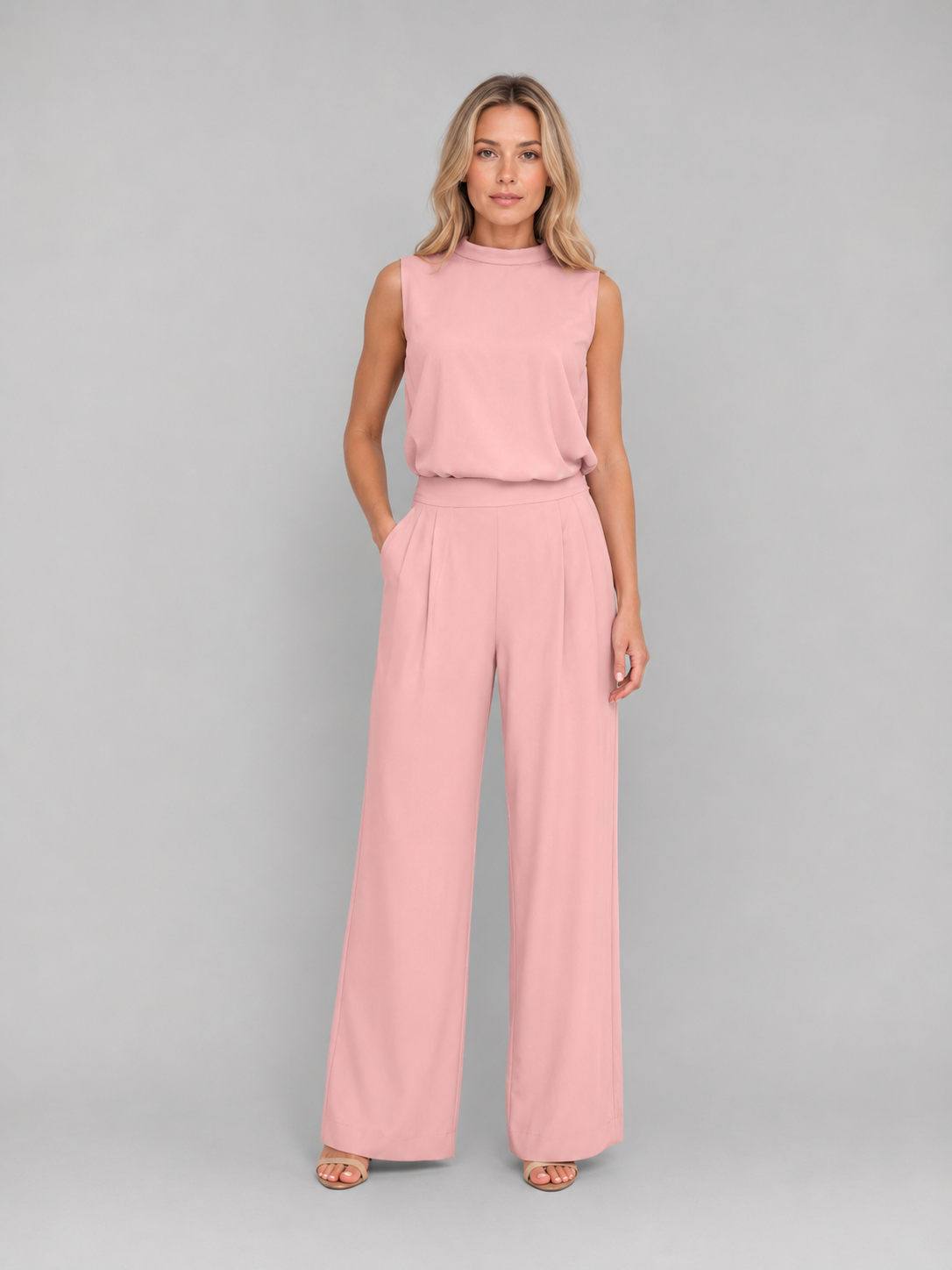 Women's Sleeveless Wide Leg Co-Ord Set