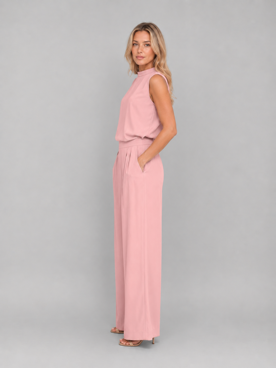 Women's Sleeveless Wide Leg Co-Ord Set
