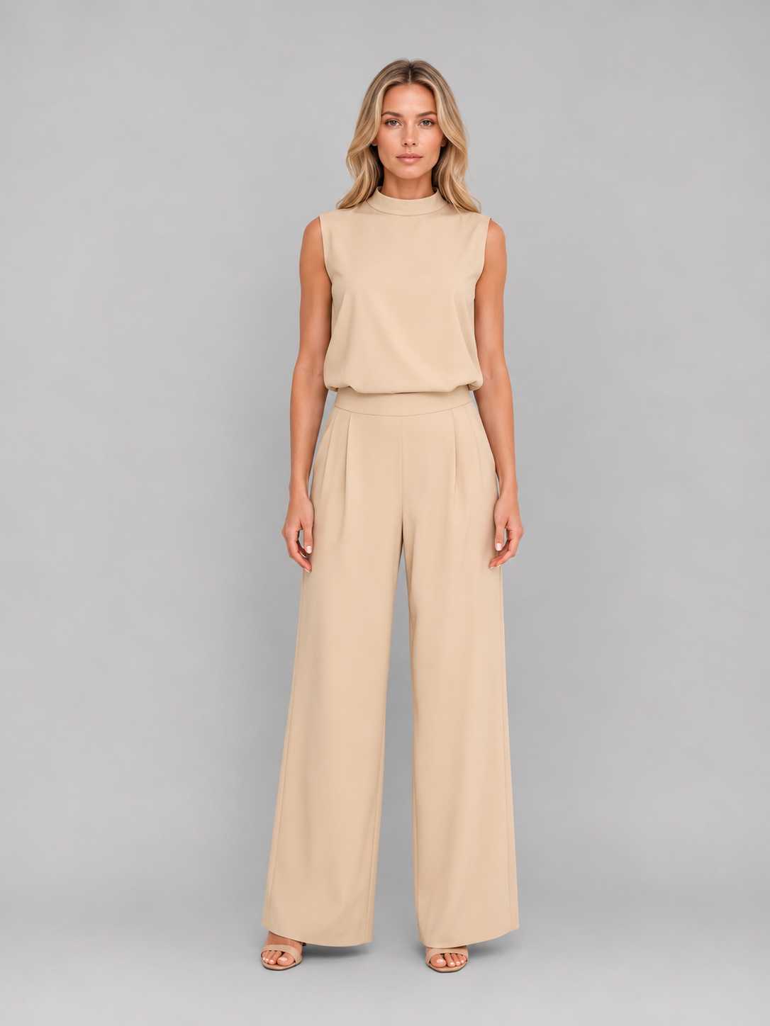 Women's Sleeveless Wide Leg Co-Ord Set