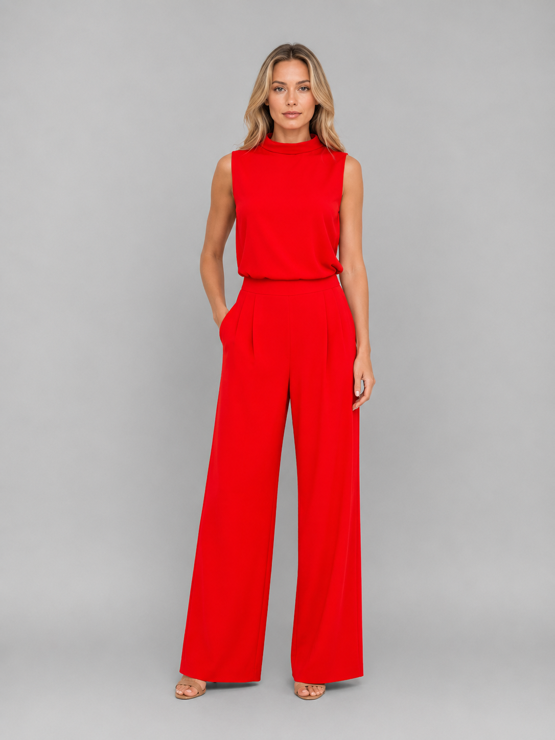 Women's Sleeveless Wide Leg Co-Ord Set