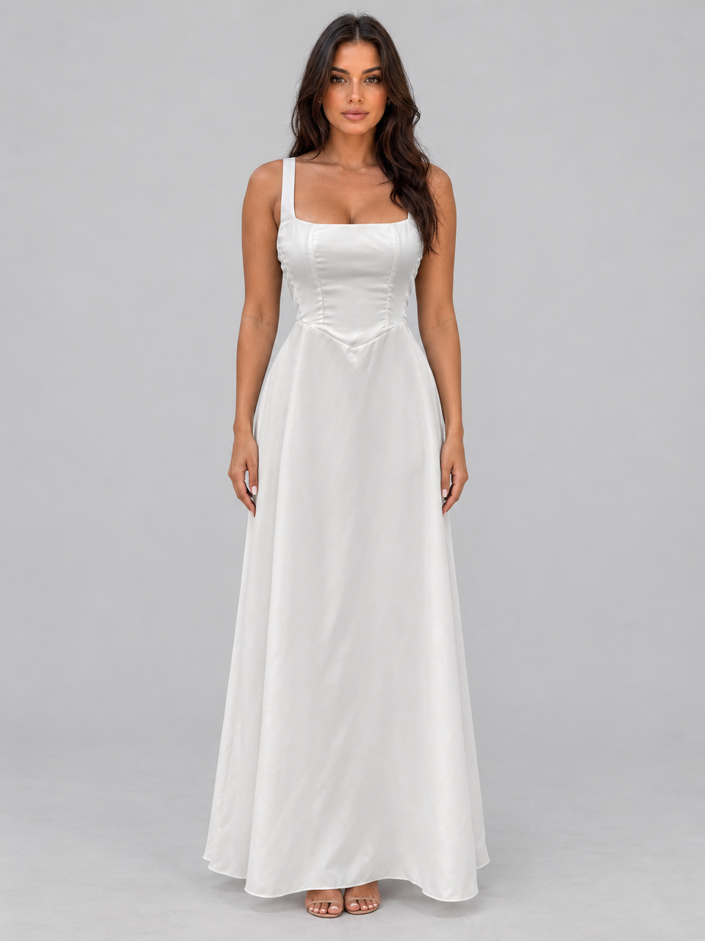 Women's Square Neck A-Line Maxi Dress
