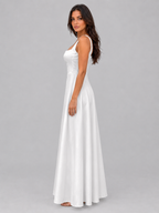 Women's Square Neck A-Line Maxi Dress