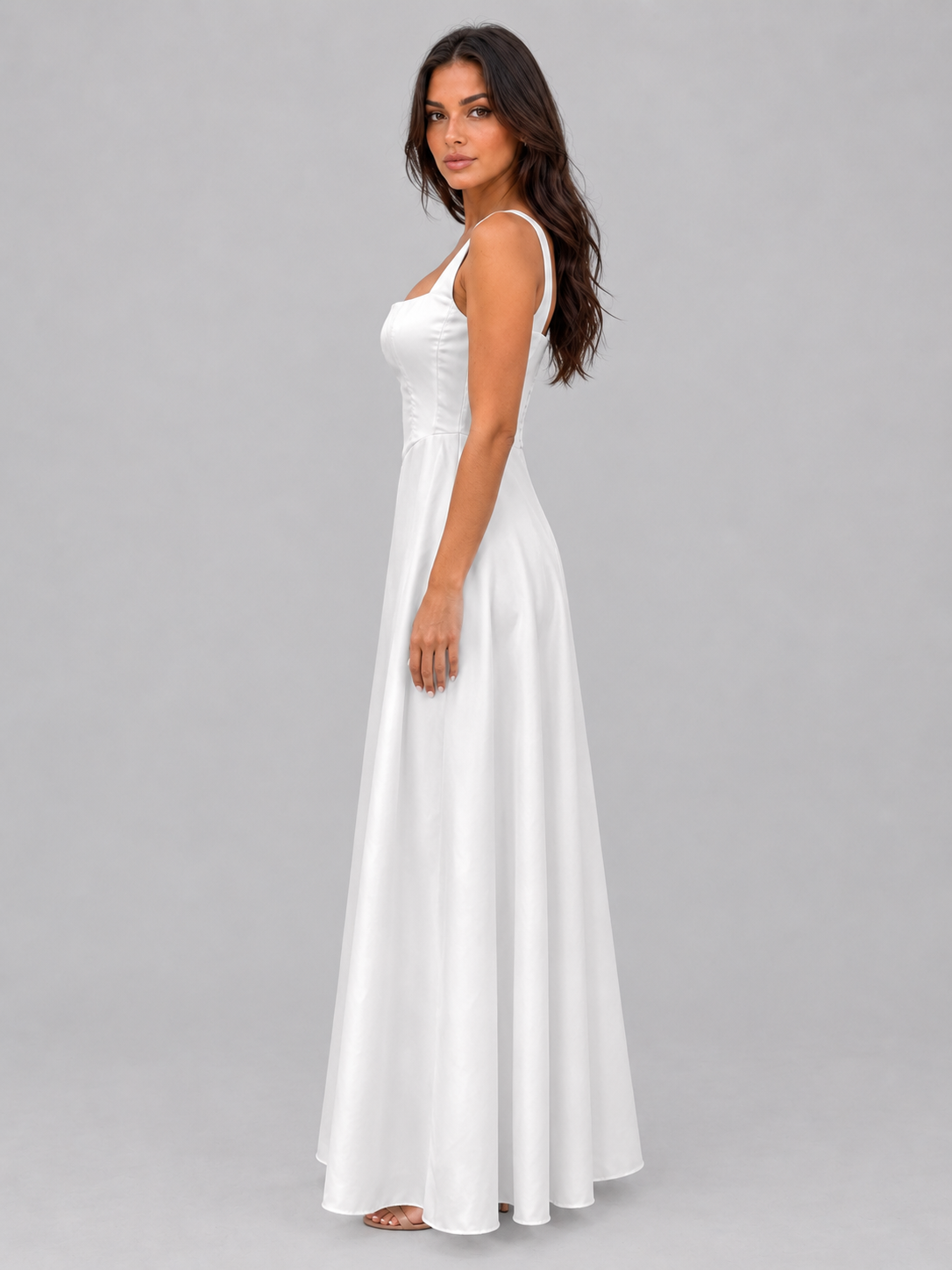 Women's Square Neck A-Line Maxi Dress