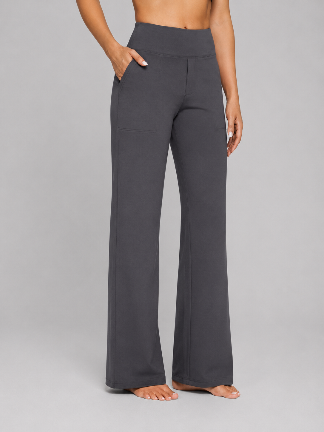Women's High-Waist Stretch Straight-Leg Trousers for Everyday Comfort