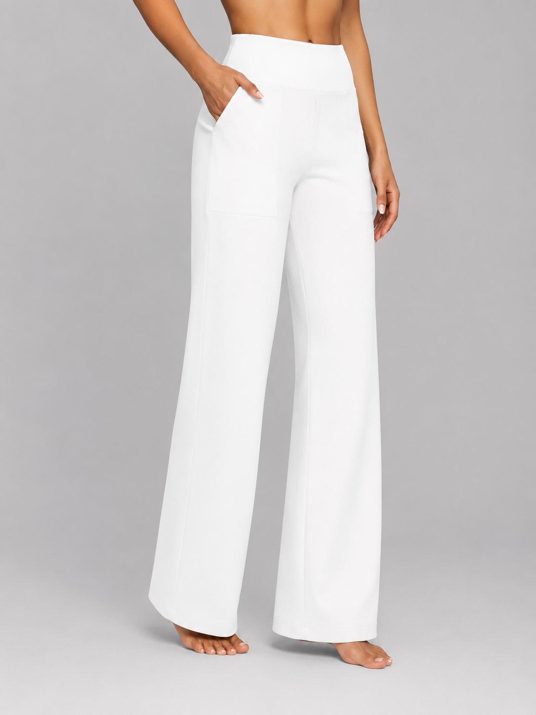 Women's High-Waist Stretch Straight-Leg Trousers for Everyday Comfort