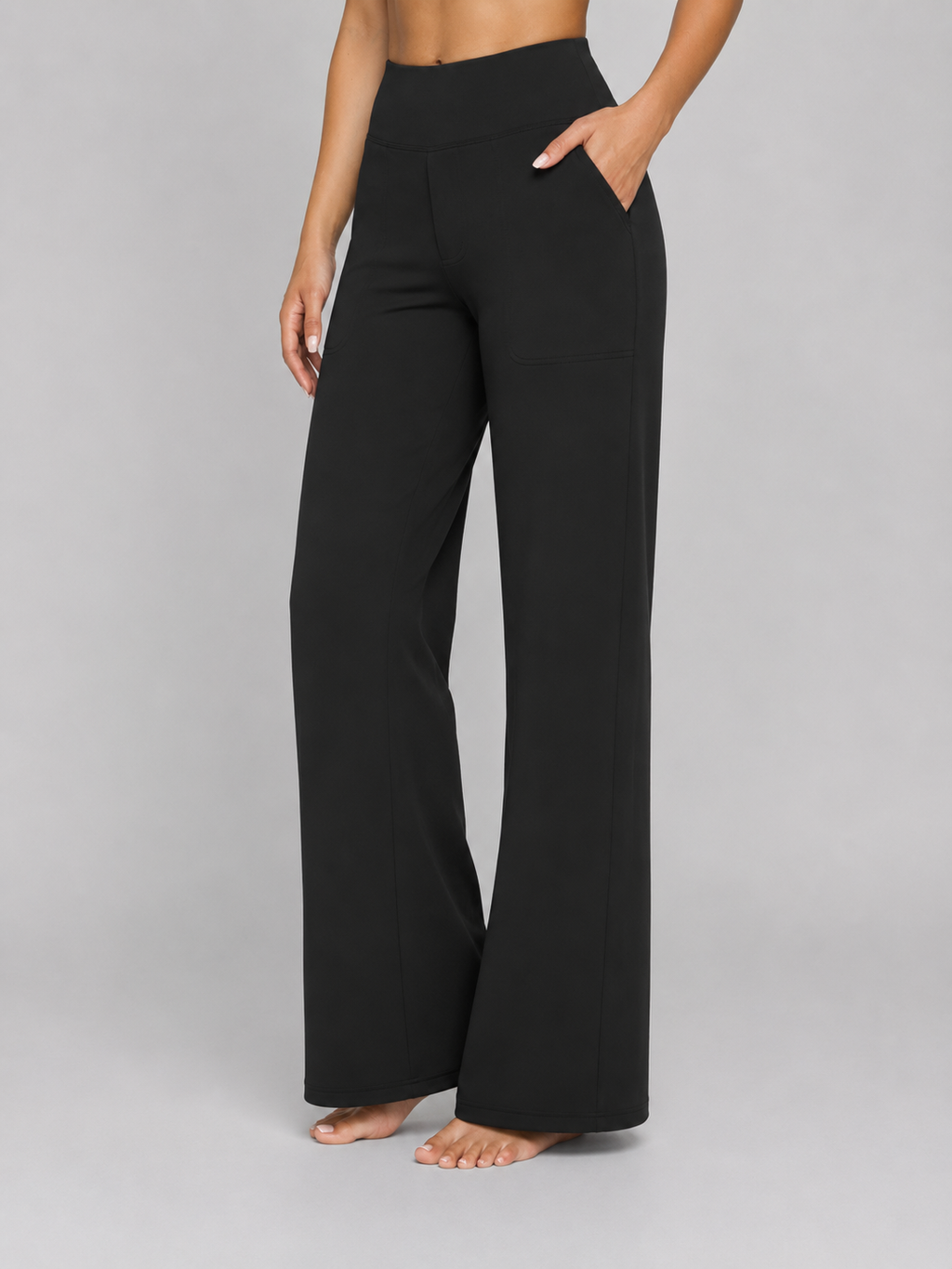 Women's High-Waist Stretch Straight-Leg Trousers for Everyday Comfort