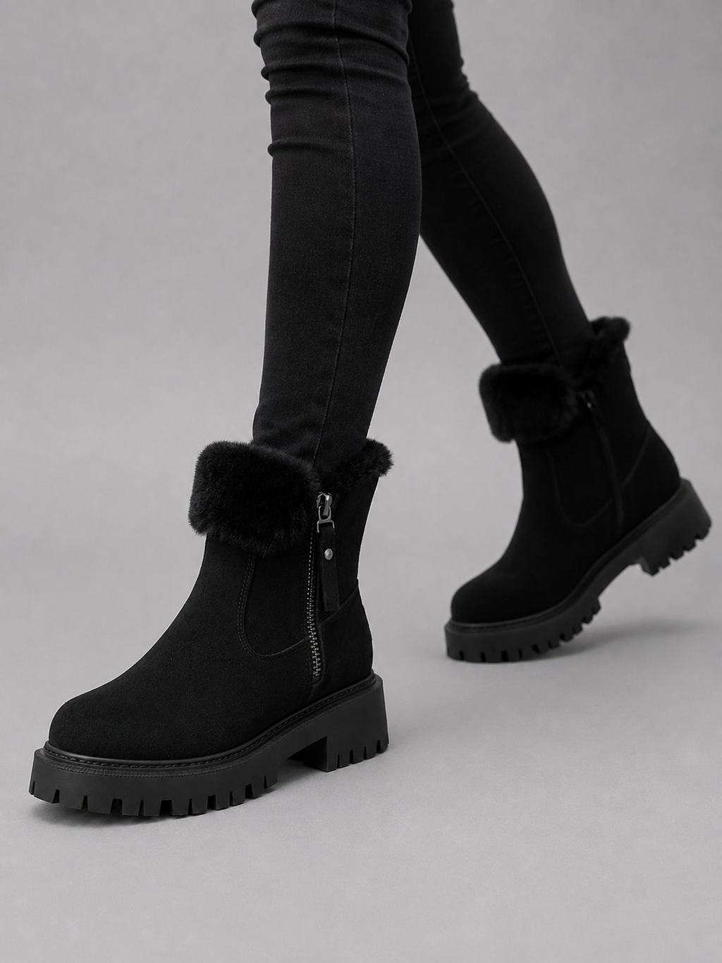 Women's Faux Fur Lined Ankle Boots