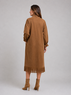 Women's Suede-Look Fringe Hem Dress