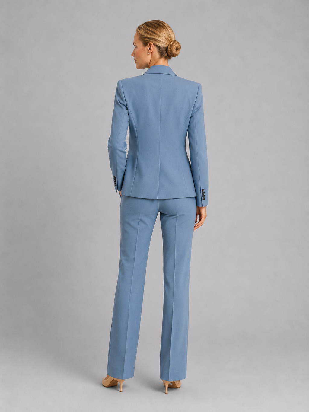 Women's Tailored Blazer and High-Waist Trousers Set