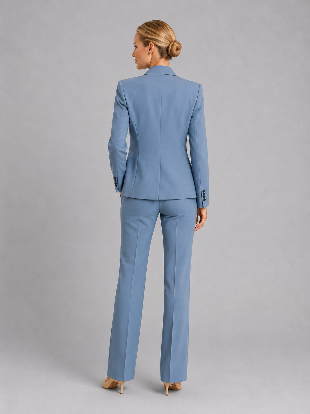 Women's Tailored Blazer and High-Waist Trousers Set