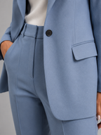 Women's Tailored Blazer and High-Waist Trousers Set