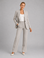 Women's Tailored Blazer and High-Waist Trousers Set