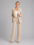 Women's Tailored Blazer and High-Waist Trousers Set